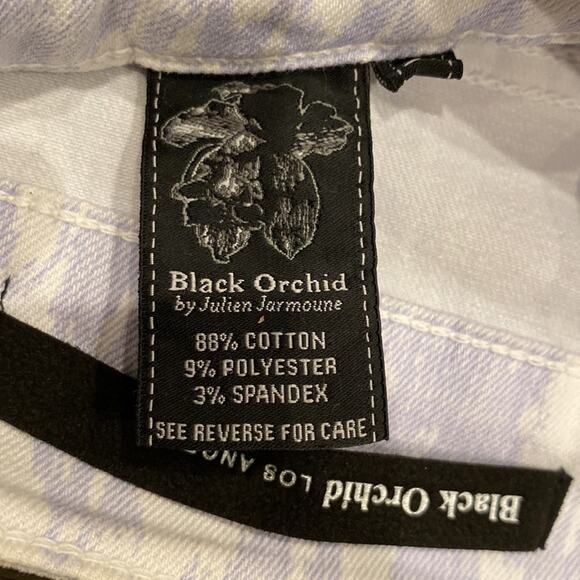 BLACK ORCHID Mid Rise White Print Skinny Jeans Size 28 - Picture 6 of 6